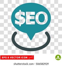 Geotargeting Seo vector icon. Image style is a flat soft blue pictograph symbol.