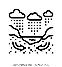 geotechnical analysis hydrogeologist line icon vector. geotechnical analysis hydrogeologist sign. isolated contour symbol black illustration