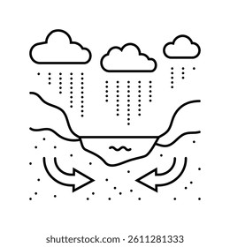 geotechnical analysis hydrogeologist line icon vector. geotechnical analysis hydrogeologist sign. isolated contour symbol black illustration