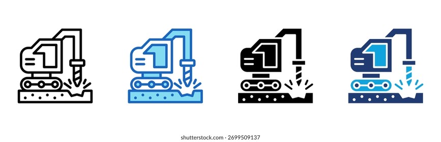 Geotechnical Icon Multi Style Vector Illustration