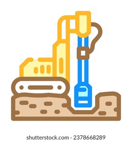geotechnical study mining color icon vector. geotechnical study mining sign. isolated symbol illustration