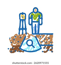 estudo geotécnico mineração ícone doodle esboço vetor. estudo geotécnico sinal de mineração. ilustração símbolo isolado
