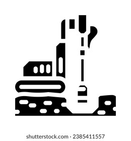 estudio geotécnico minería de datos glifo vector de icono. signo de minería de estudio geotécnico. ilustración de símbolo aislado