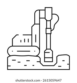 geotechnical study mining line icon vector. geotechnical study mining sign. isolated contour symbol black illustration