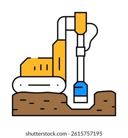 geotechnical study mining line icon vector. geotechnical study mining sign. isolated symbol illustration