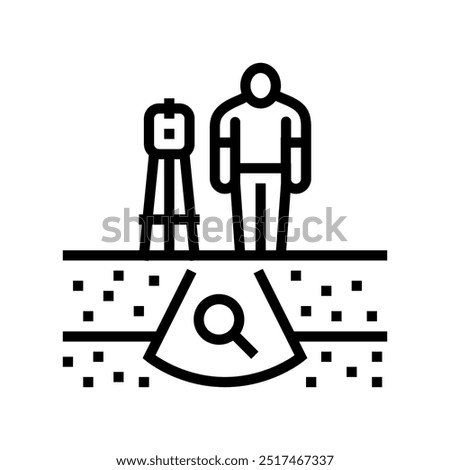 geotechnical study mining line icon vector. geotechnical study mining sign. isolated contour symbol black illustration