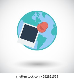 Geotegirovanie. Single flat icon on white background. Vector illustration.