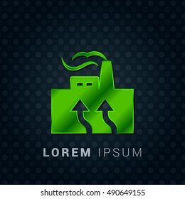 Geothermal Bright Green chromium precious metallic 3D Icon / Logo Design