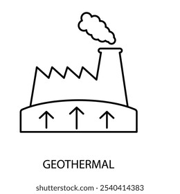 geothermal concept line icon. Simple element illustration. geothermal concept outline symbol design.