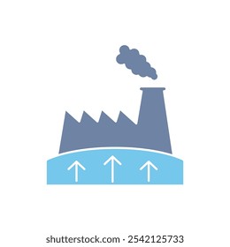 Geothermie-Konzeptlinien-Symbol. Einfache Elementgrafik. Design von Symbolen für das geothermische Konzept.