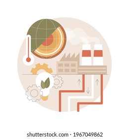 Geothermal Energy Abstract Concept Vector Illustration. Renewable Sources, Enhanced Geothermal System, Thermal Green Energy, Power Plants, Geyser, Heat Pump, Steam Flow, Water Abstract Metaphor.