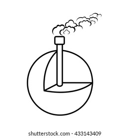 Geothermal energy, alternative and renewable energy supply source. Line icon of Earth and geothermal power. Vector Illustration