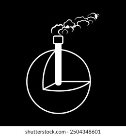 Energía geotérmica, icono de línea de fuente de suministro de energía alternativa. Ilustración vectorial