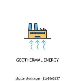 Geothermal Energy concept 2 colored line icon. Simple yellow and blue element illustration. Geothermal Energy concept outline symbol design from green energy set