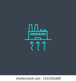 Geothermal Energy concept blue line icon. Simple thin element on dark background. Geothermal Energy concept outline symbol design from green energy set. Can be used for web and mobile UI/UX