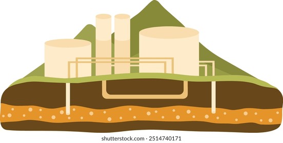 Geothermal Energy Concept Vector Illustration
