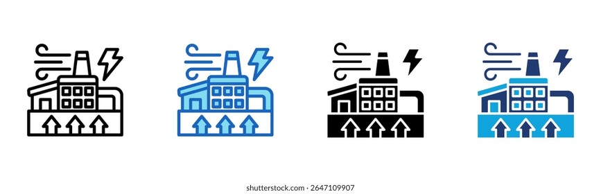 Geothermal Energy icon Multi Style Vector Illustration