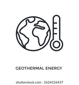 Geothermal Energy Icon Outline Style. Vector Illustration For Graphic Design