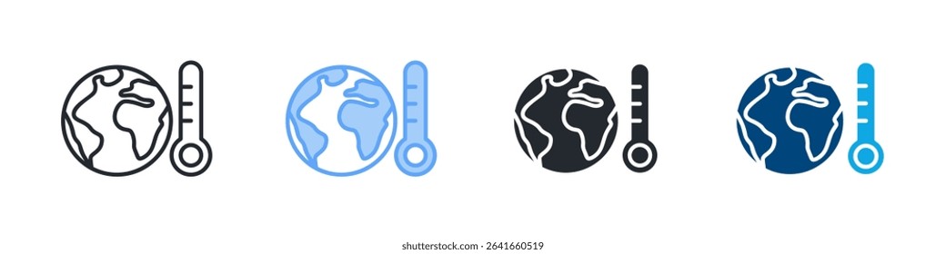Geothermal Energy Icon Set Multiple Style. Design In Outline, Blue, Glyph, Dualtone