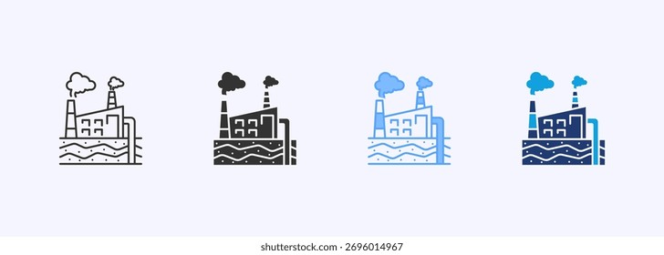 Geothermal Energy Icon Set Multiple Style Collection