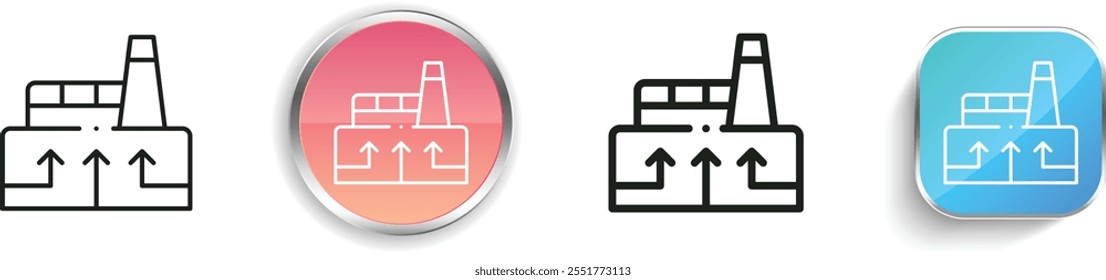 Icono de energía geotérmica. Diseño de estilo lineal delgado, regular y de Botón aislado sobre fondo blanco