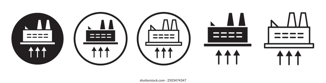 Geothermische Energie Linie Symbol Vektorsatz.