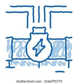 geothermal energy pipe sketch icon vector. Hand drawn blue doodle line art geothermal energy pipe sign. isolated symbol illustration