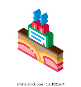 geothermal energy power plant icon vector. isometric geothermal energy power plant sign. color isolated symbol illustration