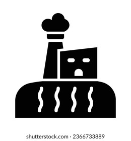 Geothermal Energy Vector Glyph Icon For Personal And Commercial Use.
