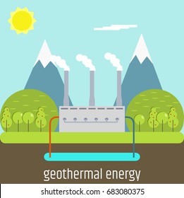 geothermal energy. vector illustration