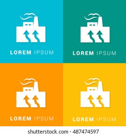 Geothermal Four Color Material Designed Icon / Logo