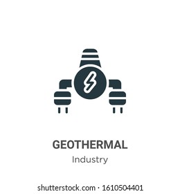 Geothermal glyph icon vector on white background. Flat vector geothermal icon symbol sign from modern industry collection for mobile concept and web apps design.