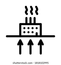 geothermal heating factory icon vector. geothermal heating factory sign. isolated contour symbol illustration