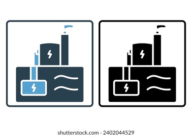 geothermal icon. icon related with energy and technological development . solid icon style. Simple vector design editable