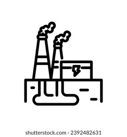 geothermal icon vector in line style