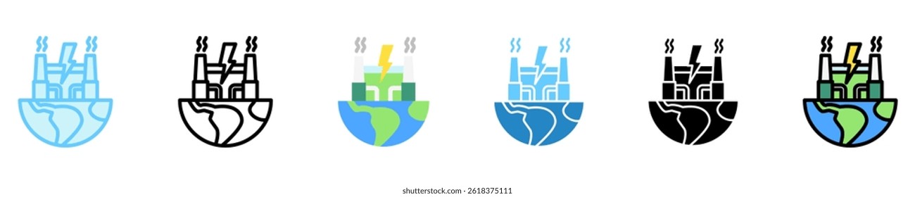 Geothermal multi style, mini illustration icon. use for modern concept, print, UI, UX kit, web and app development. Vector EPS 10, related to business, green industry, eco friendly and economy .
