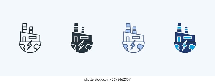 Colección de icono de estilo múltiple geotérmico