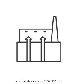 geothermal outline flat icon vector design illustration.
