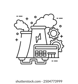 Geothermal Power Outline Icon, Vector illustration