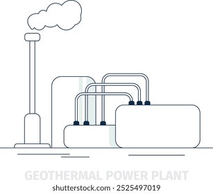 Geothermal power plant. Renewable energy generator icon