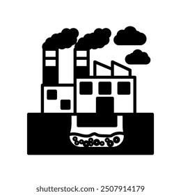 Geothermische Kraftwerke Symbol, Vektorgrafik