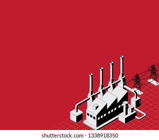 Geothermal power station vector