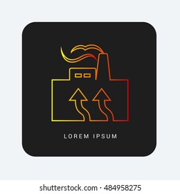 Geothermal Red & Orange Gradient Attractive Line Thin Icon / Logo Design