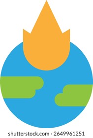 Ilustración plana de Vector de icono solar solar geotérmico