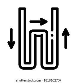 geothermal tube heating equipment icon vector. geothermal tube heating equipment sign. isolated contour symbol illustration