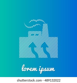 Geothermal White Stroke Fill With Blue & Green Gradient Background Icon / Logo Design
