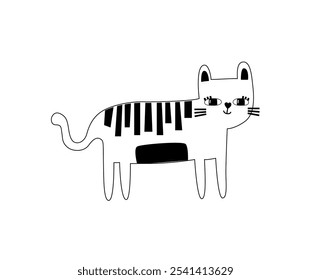 Gepard animal. Savannah and jungle. Hand drawn vector line illustration