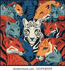 Gepardo tiger faces pattern colors