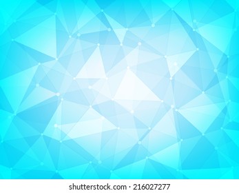 gepmetric polygon abstract background of light blue neon color