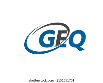 GEQ letter creative modern elegant swoosh logo design